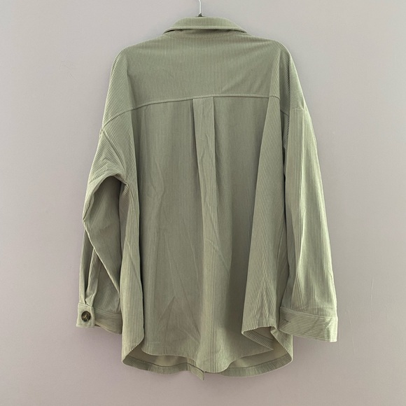 Womens Shacket Corduroy Button Down Shirt - Picture 7 of 8